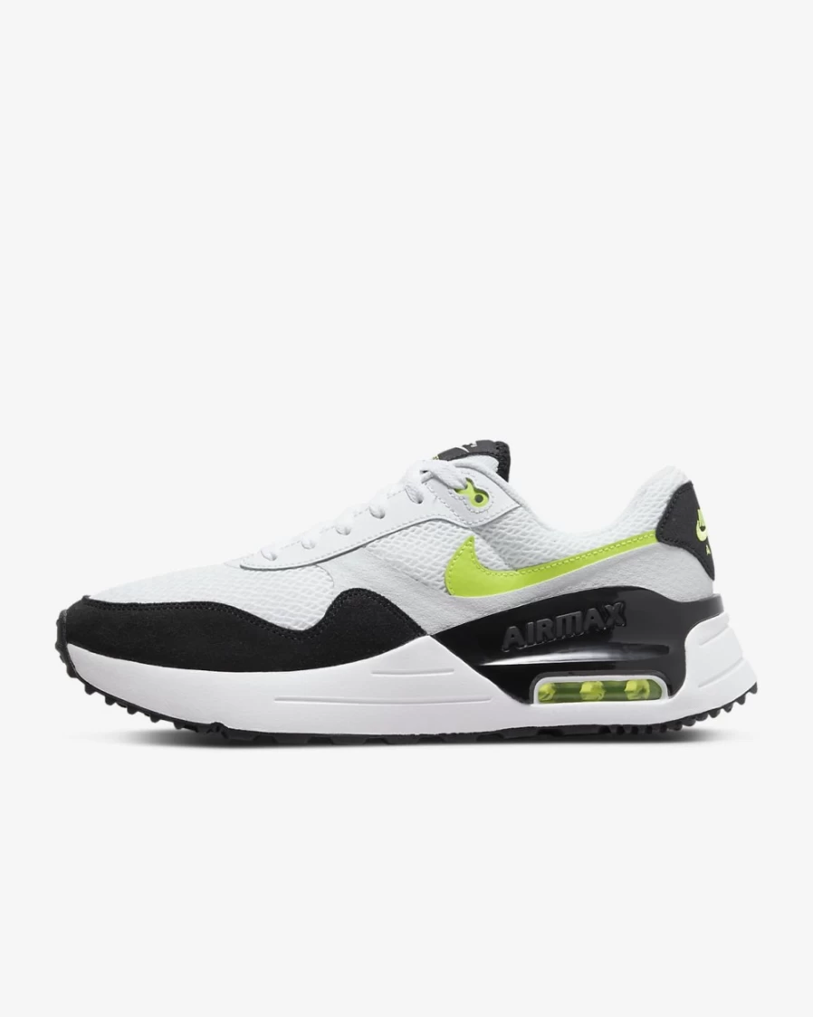 Nike Air Max SYSTM Men's Running Shoes - White/Volt/Pure Platinum/Black