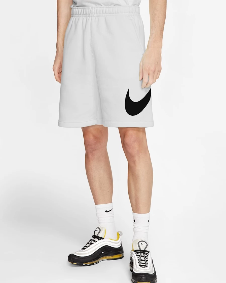 Nike Men's Sportswear Club Graphic Shorts - White/White Athletic Casual Wear