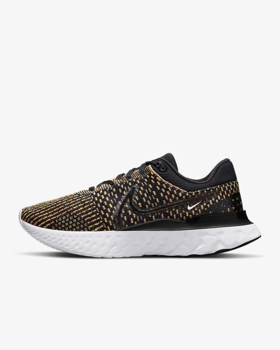 Nike React Infinity 3 Men's Road Running Shoes - Black, Blue Glow, Pink Prime & White Colorway