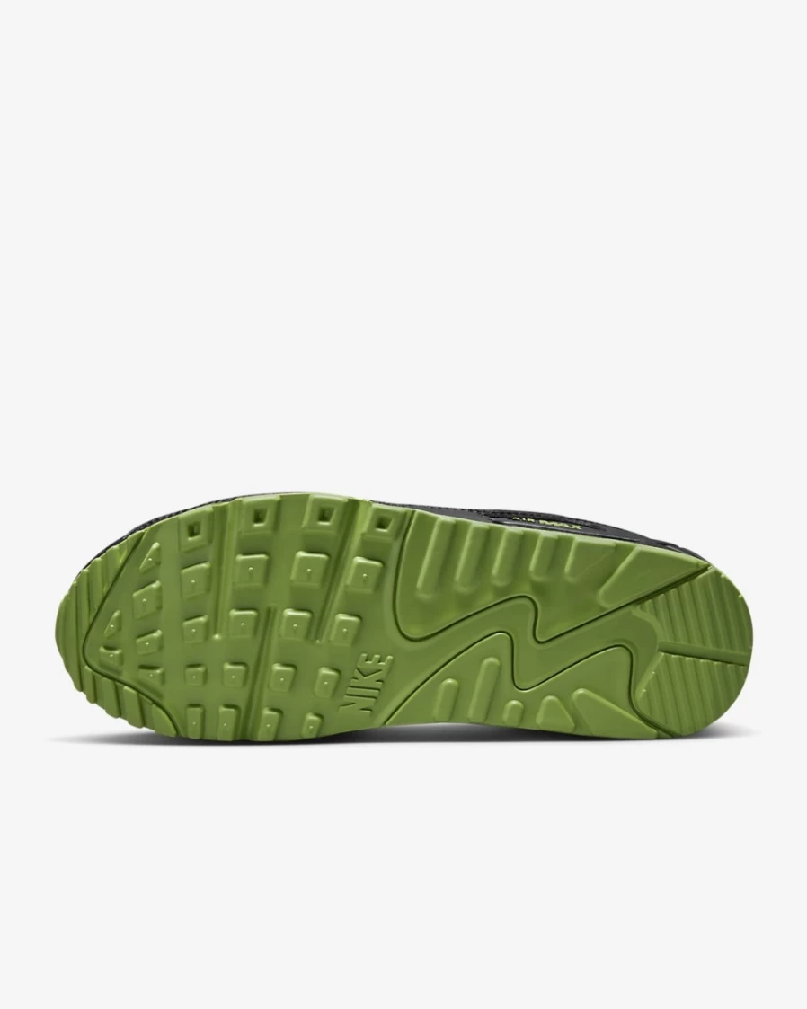 Nike Air Max 90 Men's Sneakers in Black/Chlorophyll/Black - Classic Running Shoes for Men