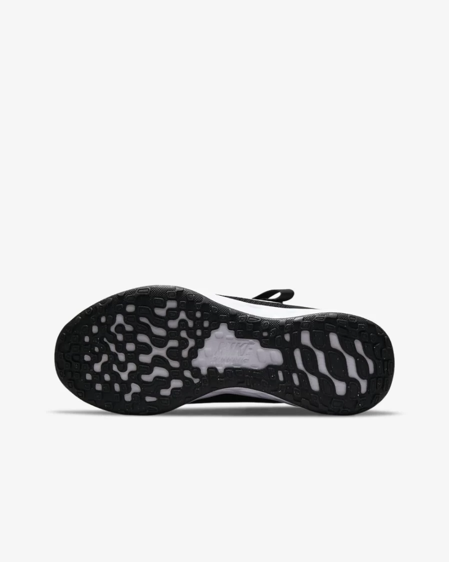 Nike Revolution 6 FlyEase Big Kids' Road Running Shoes - Easy On/Off - Black/Dark Smoke Grey/White - Boys & Girls
