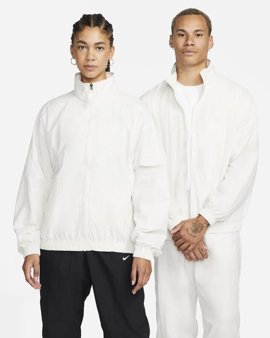 Nike Men's Phantom/White Solo Swoosh Track Jacket - Sportswear Running Athletic Top