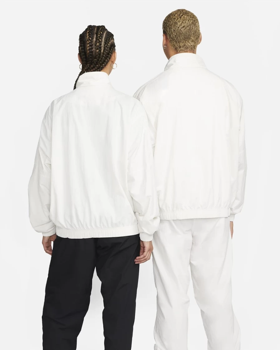 Nike Men's Phantom/White Solo Swoosh Track Jacket - Sportswear Running Athletic Top