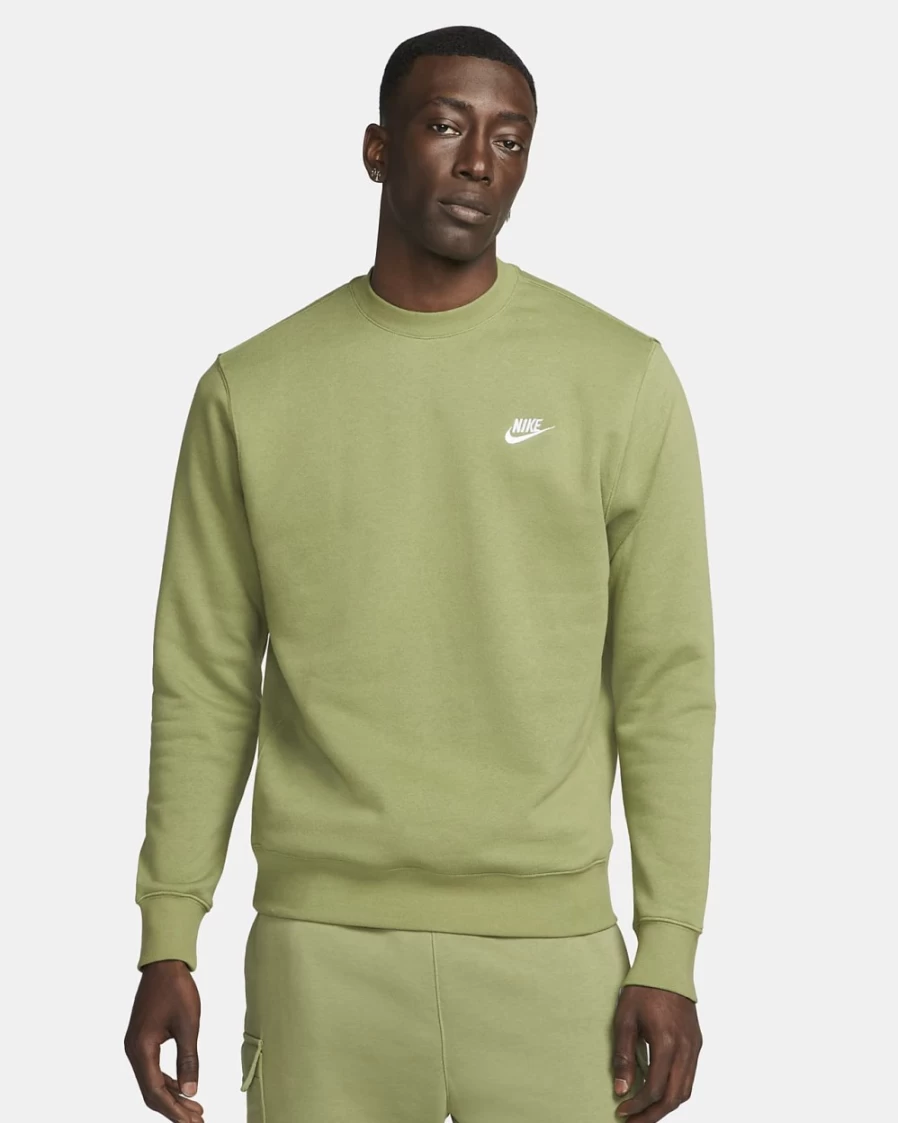 Nike Men's Club Fleece Crew Sweatshirt - Alligator/White - Sportswear Essential