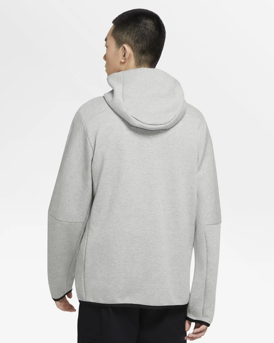 Nike Men's Tech Fleece Full-Zip Hoodie - Dark Grey Heather/Black, Sportswear Jacket