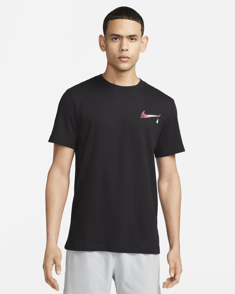 Nike Men's Dri-FIT Yoga T-Shirt - Breathable Workout Top - Black