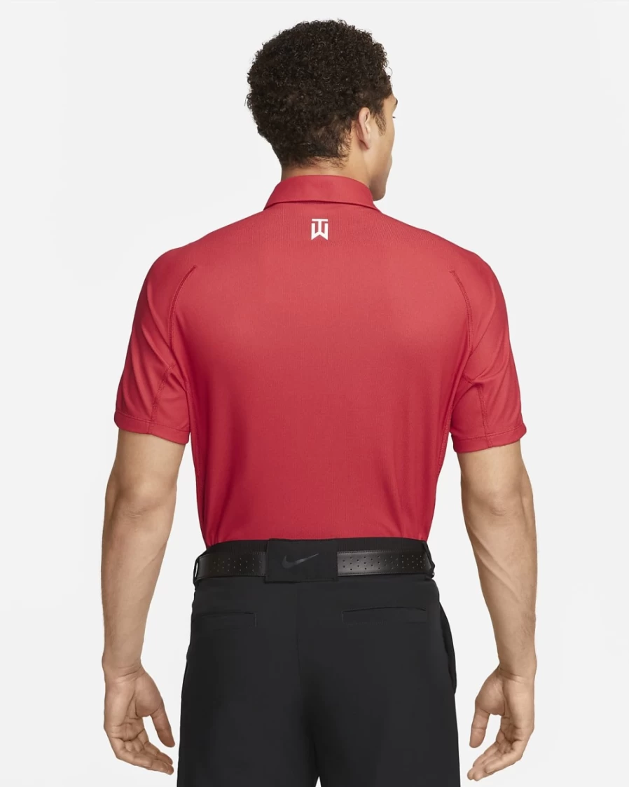 Nike Dri-FIT Tiger Woods Men's Golf Polo Shirt - Gym Red/University Red/White