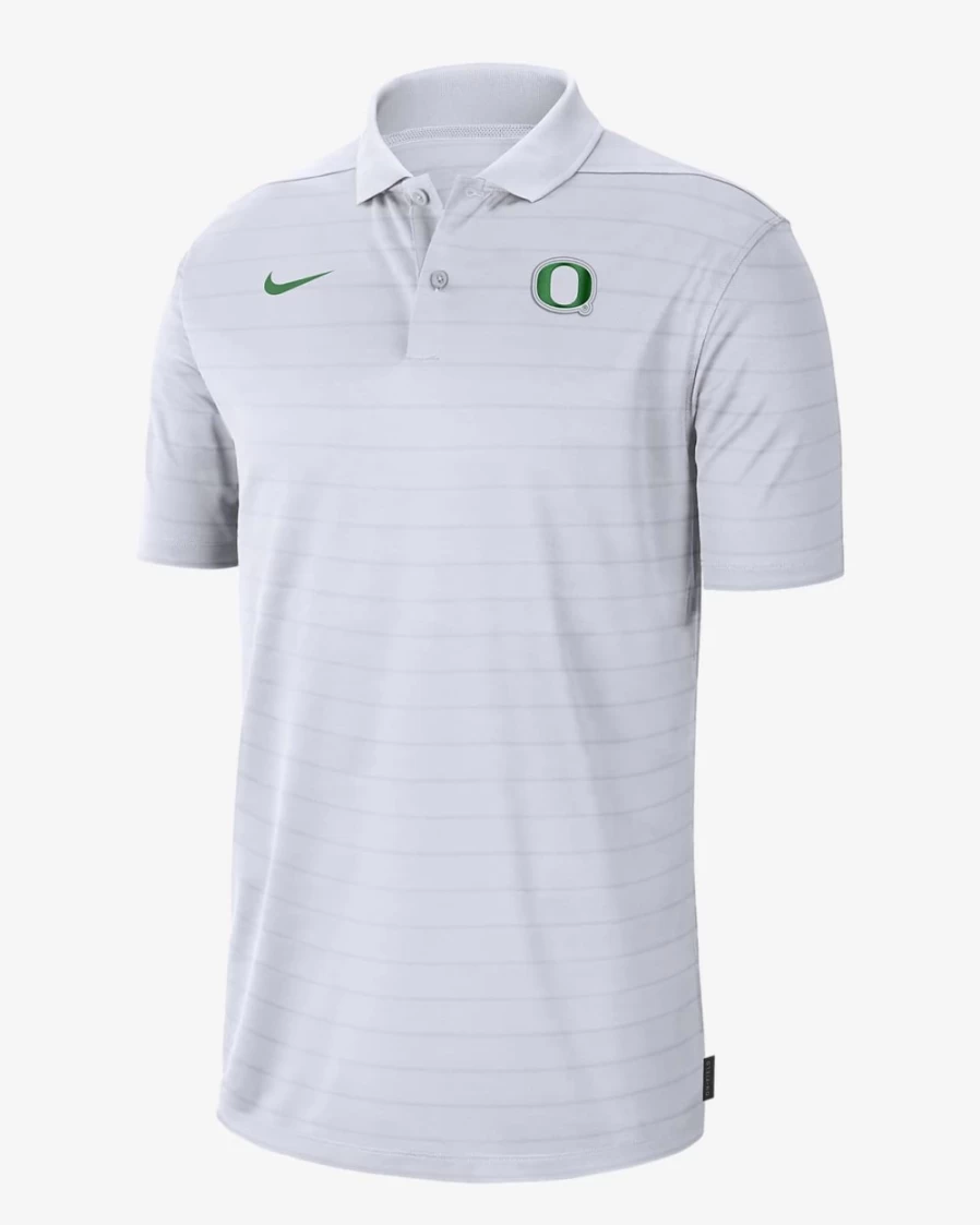 Nike Oregon Men's Polo Shirt - White, Green College Golf Apparel
