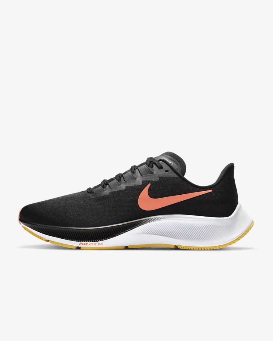 Nike Pegasus 37 Men's Road Running Shoes - Black/Anthracite/White/Bright Mango