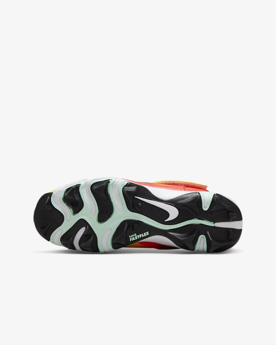 Nike Force Trout 8 Keystone Big Kids' Baseball Cleats for Boys & Girls - Yellow Strike/Bright Crimson/Mint Foam/Black