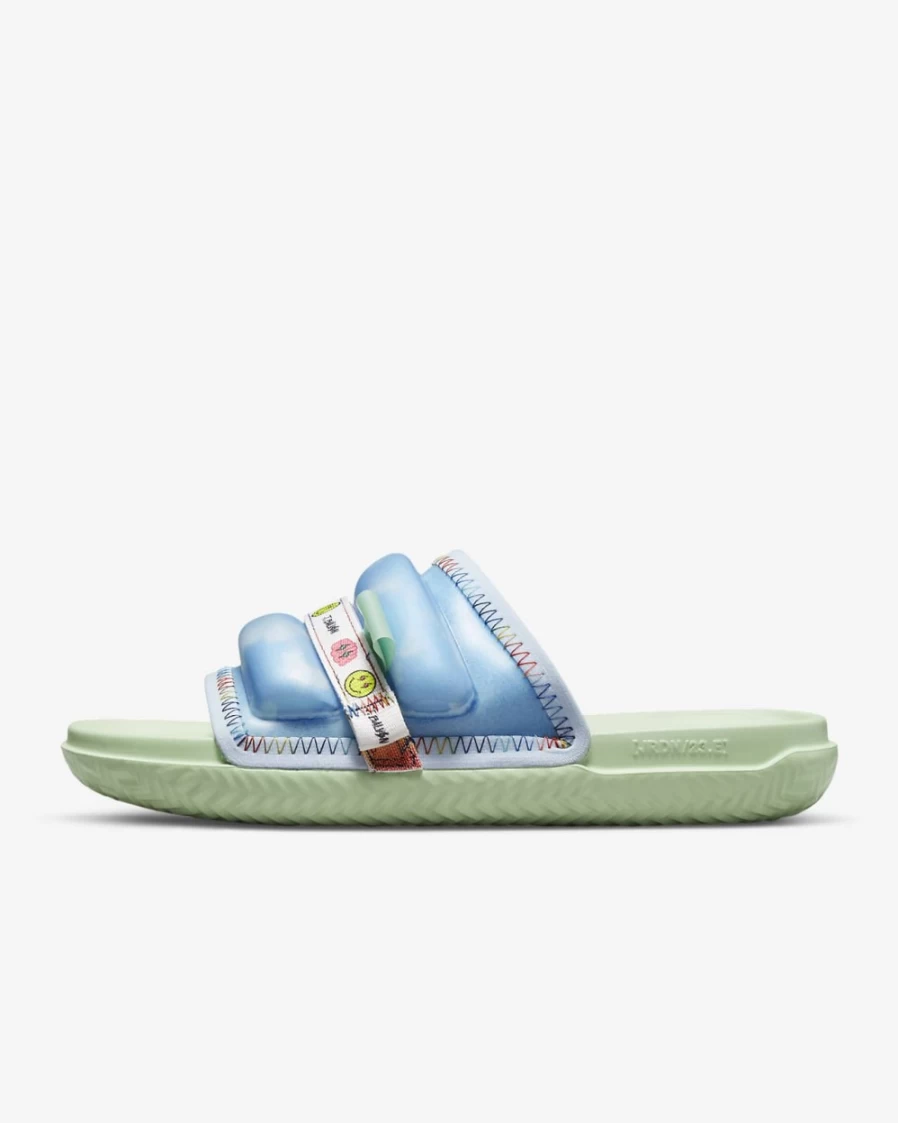 Nike Jordan Super Play J Balvin Men's Slides - Celestine Blue/Enamel Green/White
