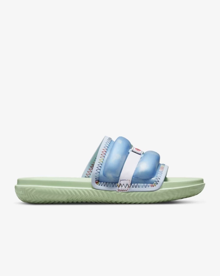 Nike Jordan Super Play J Balvin Men's Slides - Celestine Blue/Enamel Green/White Athletic Sandals