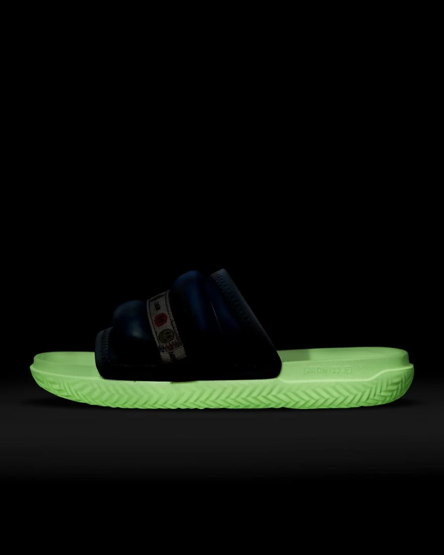 Nike Jordan Super Play J Balvin Men's Slides - Celestine Blue/Enamel Green/White Athletic Sandals