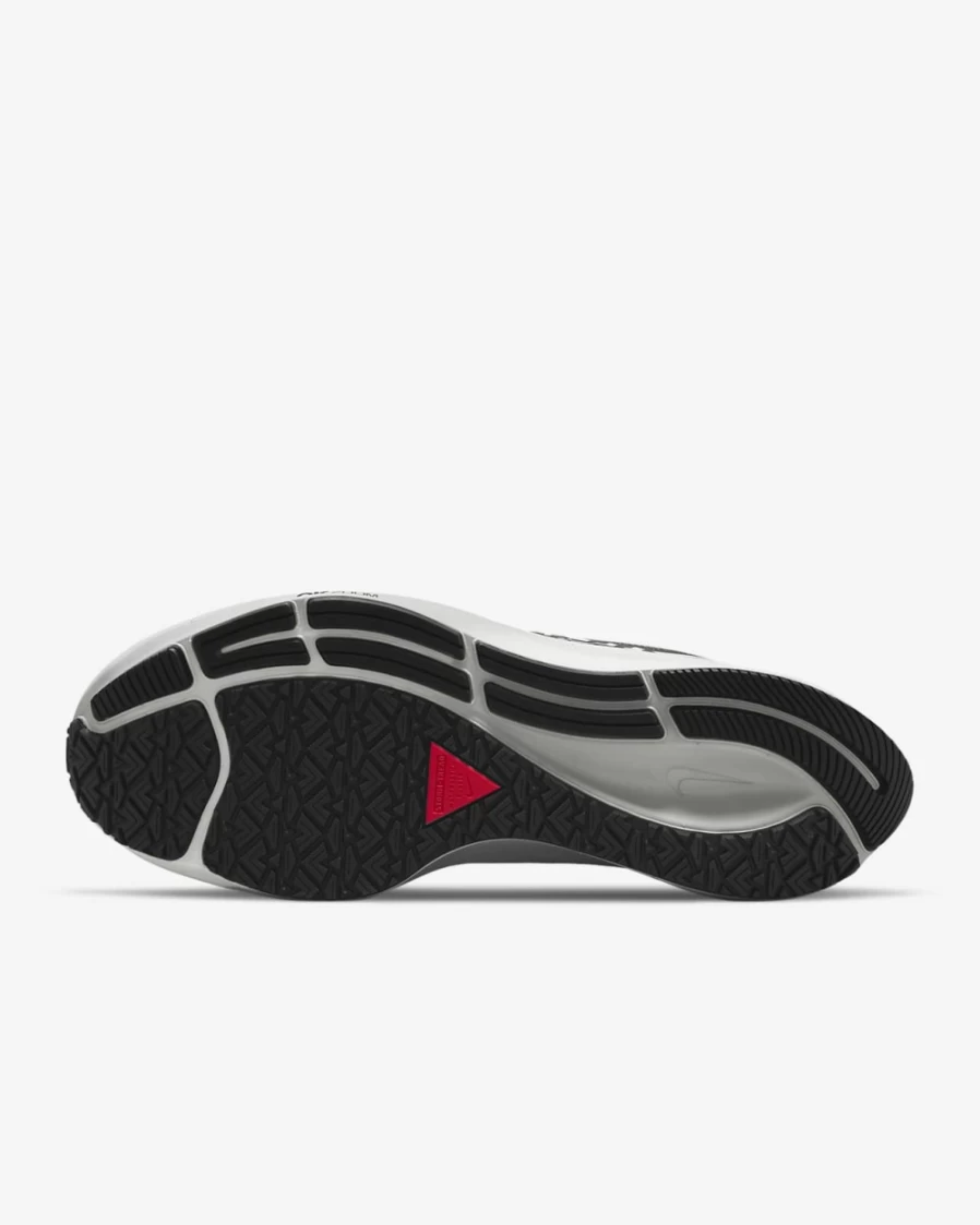 Nike Pegasus 38 Shield Men's Black Running Shoes - Weatherized Road Sneakers for Men in Dark Smoke Grey & Platinum Tint