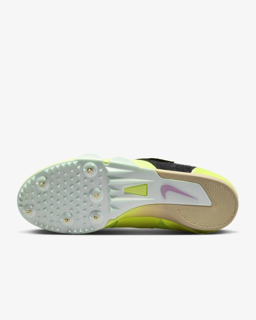 Nike Men's Pole Vault Elite Track & Field Jumping Spikes - Volt/Mint Foam/Vachetta Tan/Cave Purple