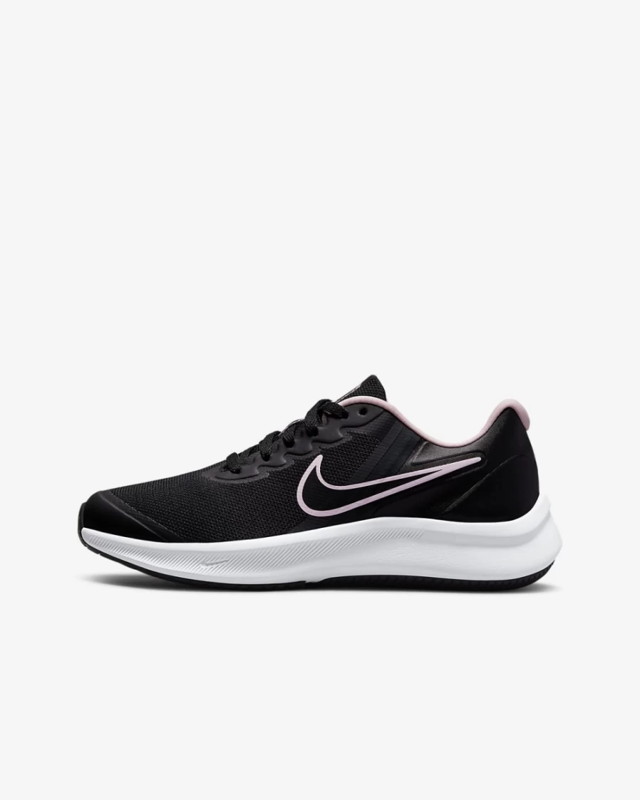 Nike Star Runner 3 Big Kids' Road Running Shoes - Black/Dark Smoke Grey/Black for Boys and Girls