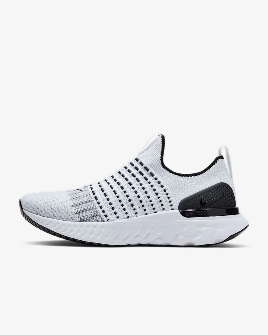 Nike React Phantom Run Flyknit 2 Men's Road Running Shoes - True White/Black/Pure Platinum