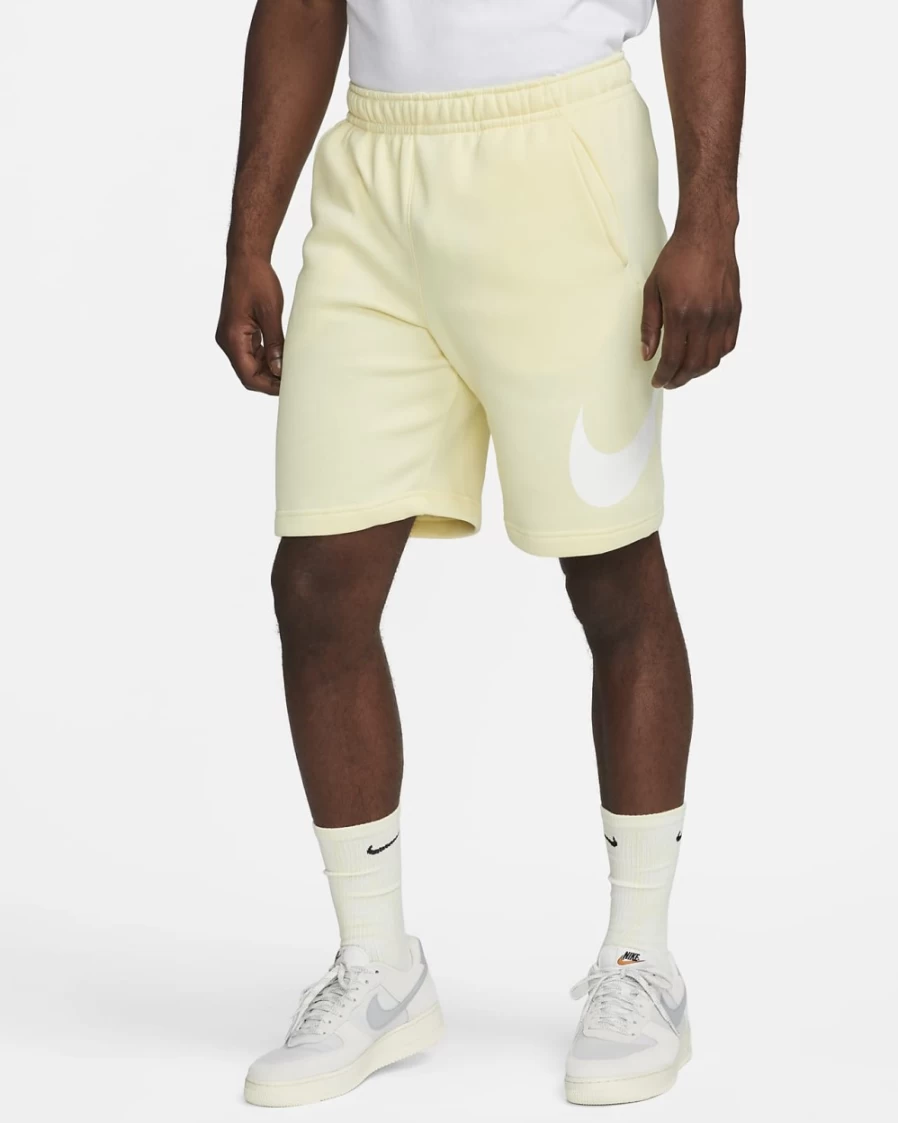 Nike Club Men's Graphic Shorts - Alabaster White Athletic Casual Wear
