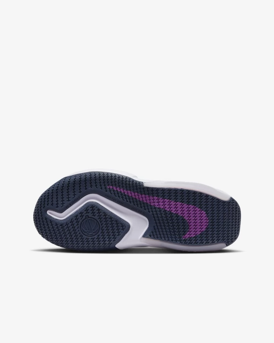 Nike Air Zoom Crossover Big Kids' Basketball Shoes for Boys & Girls - White/Barely Grape/Vivid Purple/Metallic Silver