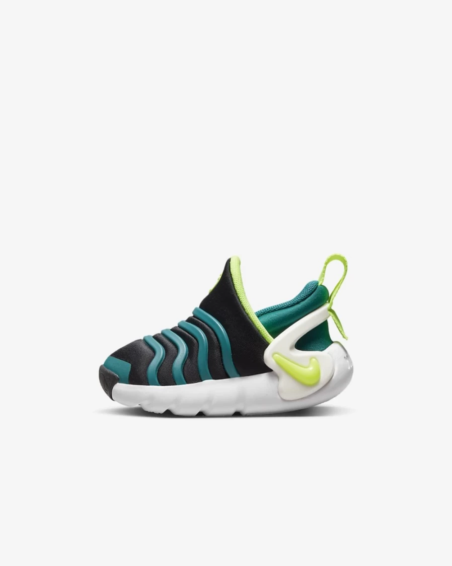 Nike Dynamo Go Easy On/Off Toddler Shoes for Boys & Girls - Black/Bright Spruce/Phantom/Volt