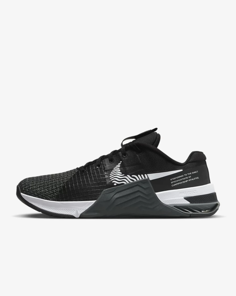 Nike Metcon 8 Men's Training Shoes - Black, Dark Smoke Grey, Smoke Grey & White Colorway