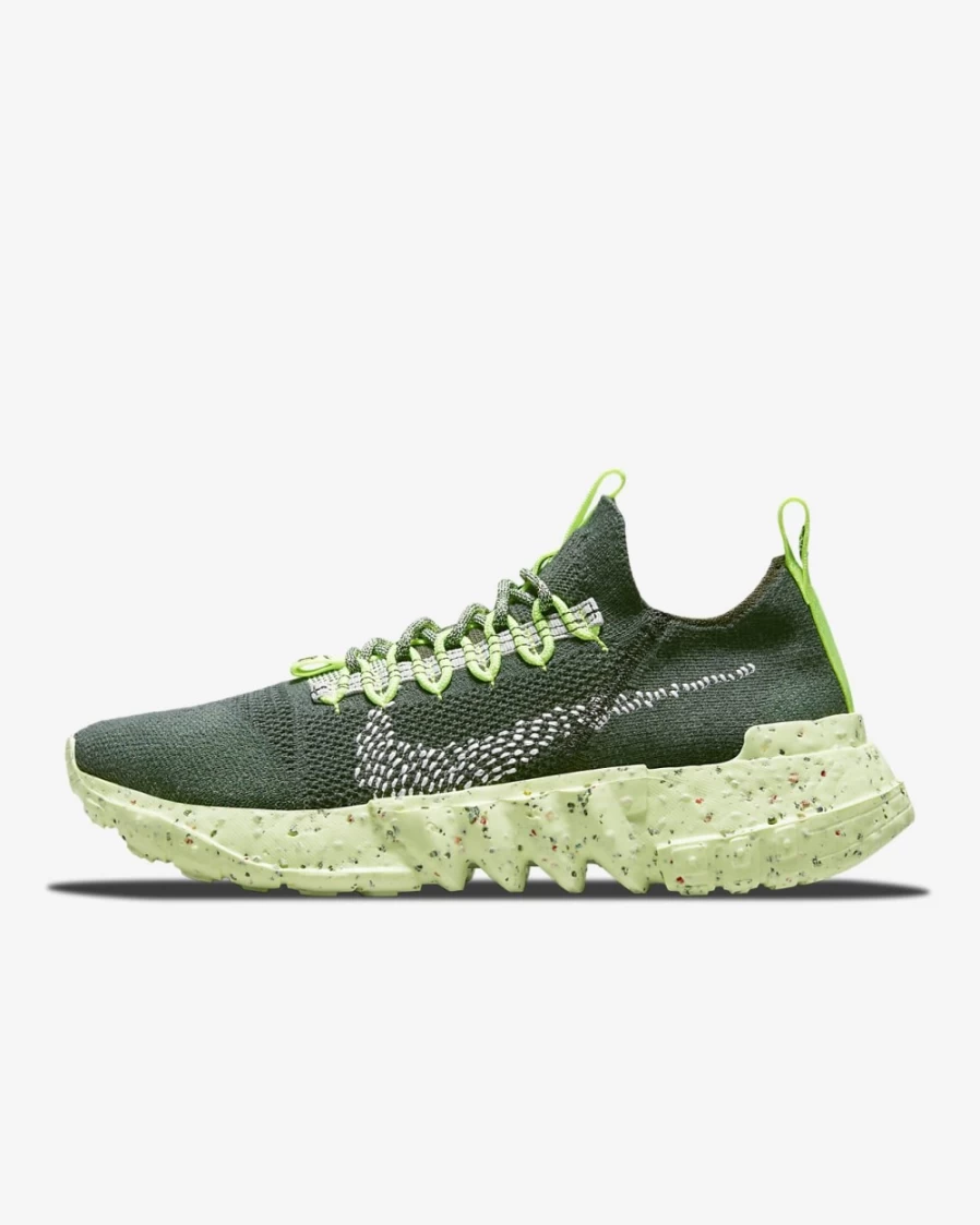 Nike Space Hippie 01 Men's Sneakers in Carbon Green, Electric Green, Pro Green & White | Sustainable Running Shoes
