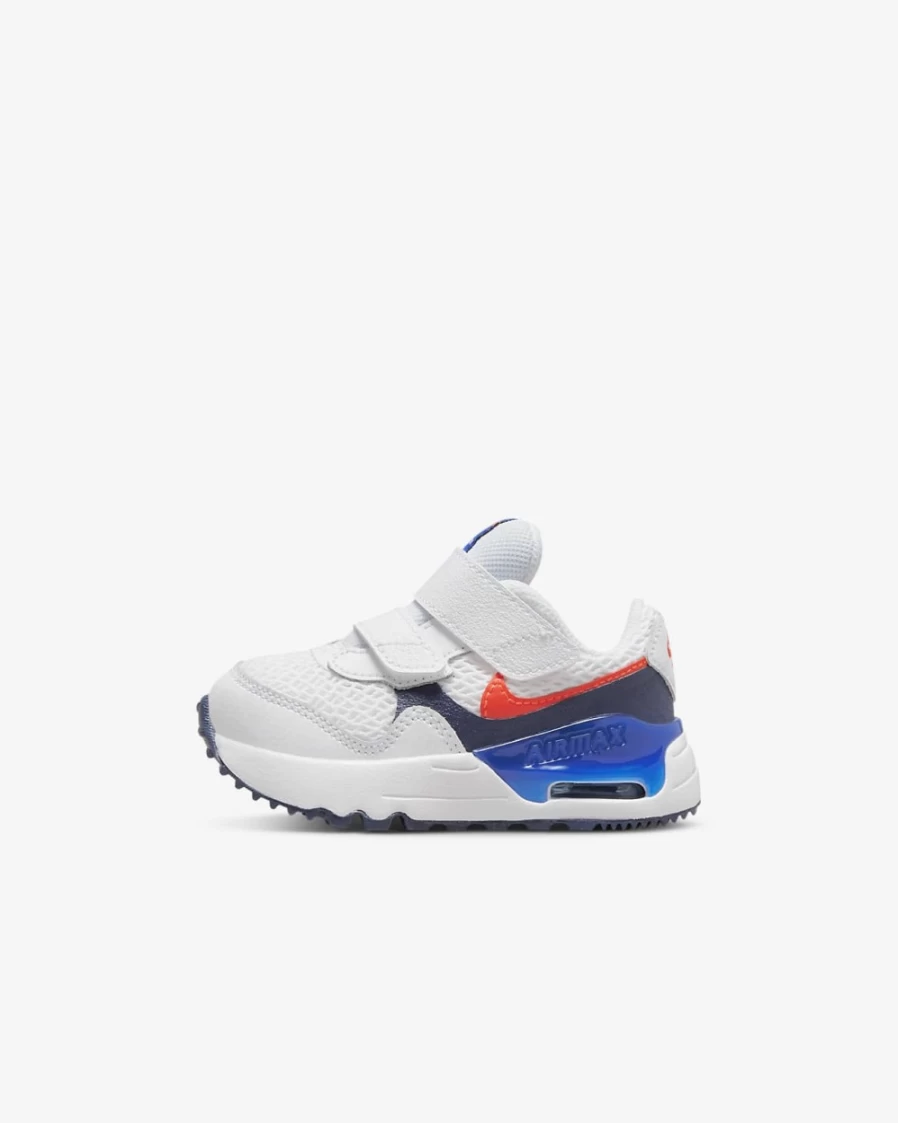 Nike Air Max SYSTM Baby Toddler Shoes for Boys & Girls - White/Midnight Navy/Game Royal/Bright Crimson