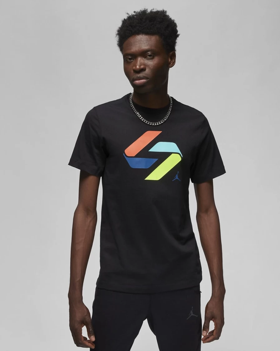 Nike Men's T-Shirt - Black & Marina Blue Casual Tee for Men