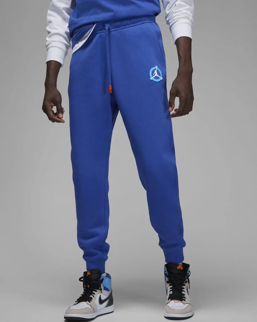 Nike Jordan Flight MVP Men's Fleece Pants - Game Royal/Rush Orange Athletic Sweatpants