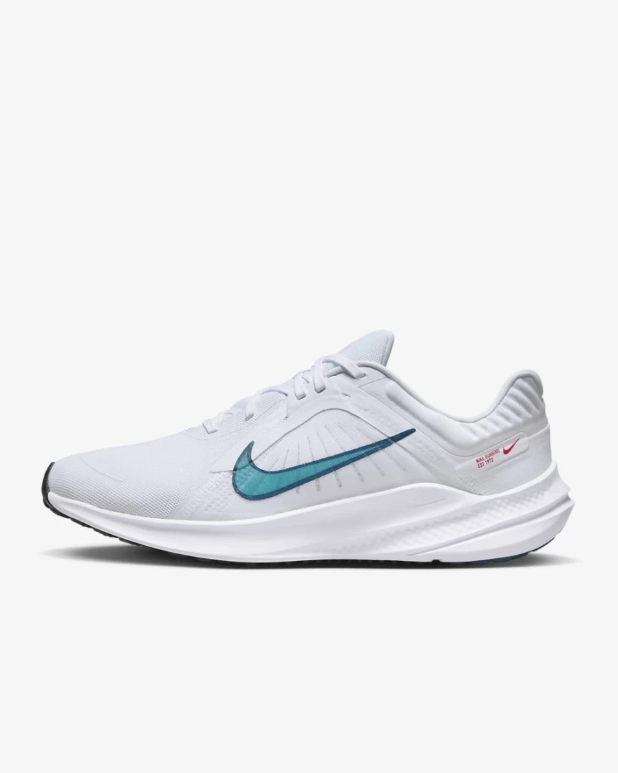 Nike Quest 5 Men's Road Running Shoes - White/Light Crimson/Black/Valerian Blue for Men