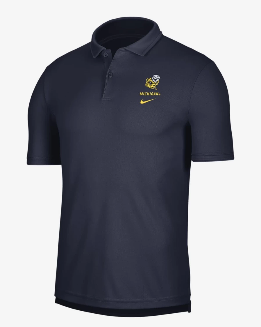 Nike Men's Michigan Wolverines Dri-FIT Performance Polo Shirt in College Navy