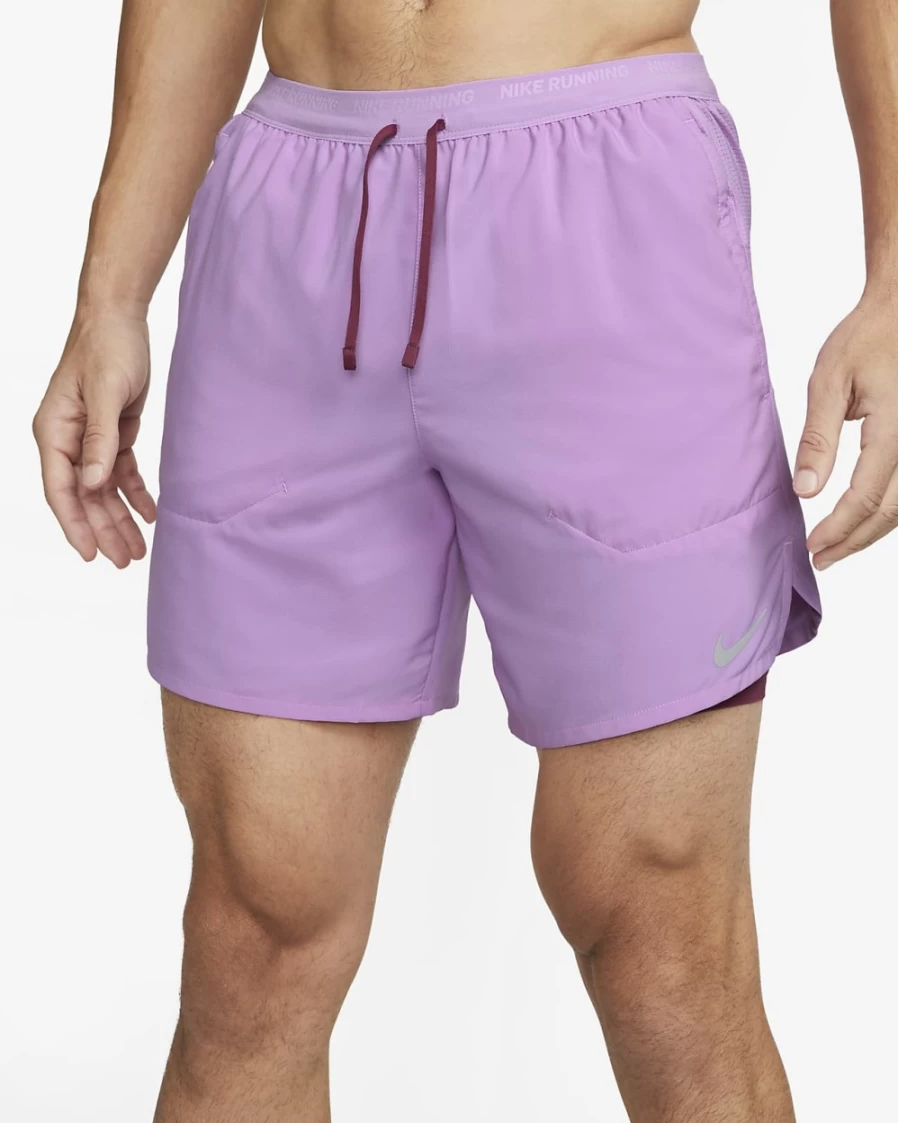 Nike Dri-FIT Stride Men's 7" 2-in-1 Running Shorts in Rush Fuchsia/Rosewood - Lightweight Quick-Dry Training Shorts for Men