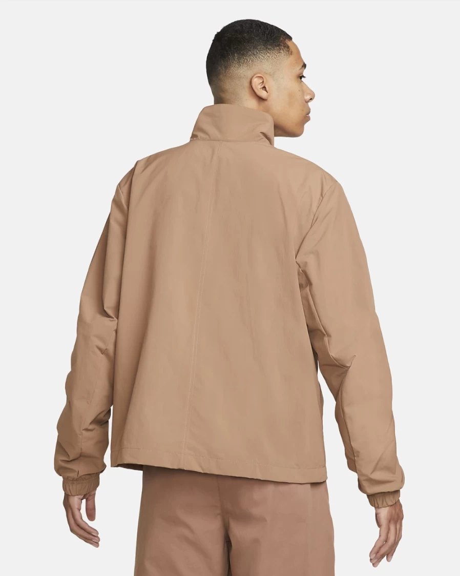 Nike Men's Archaeo Brown M65 Jacket - Sportswear Style Essentials Lined Coat in Sail & Ice Silver