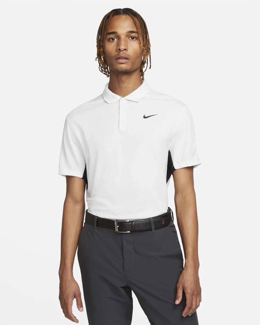 Nike Dri-FIT ADV Tiger Woods Men's Golf Polo Shirt - White/Photon Dust/Black