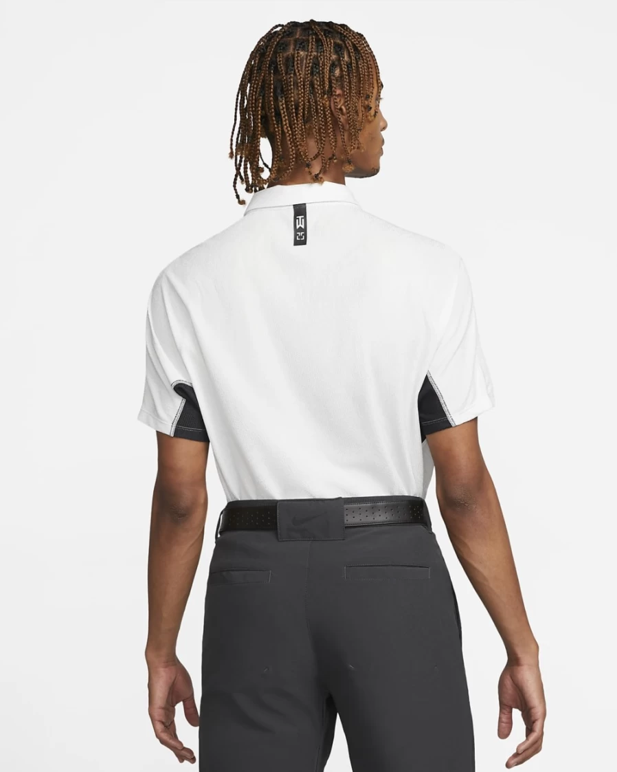 Nike Dri-FIT ADV Tiger Woods Men's Golf Polo Shirt - White/Photon Dust/Black - Moisture-Wicking Performance Tee for Men