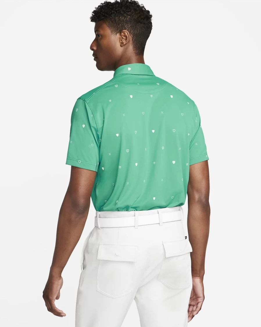 Nike Dri-FIT Player Men's Golf Polo Shirt - Moisture-Wicking, Printed Design, Neptune Green/Brushed Silver