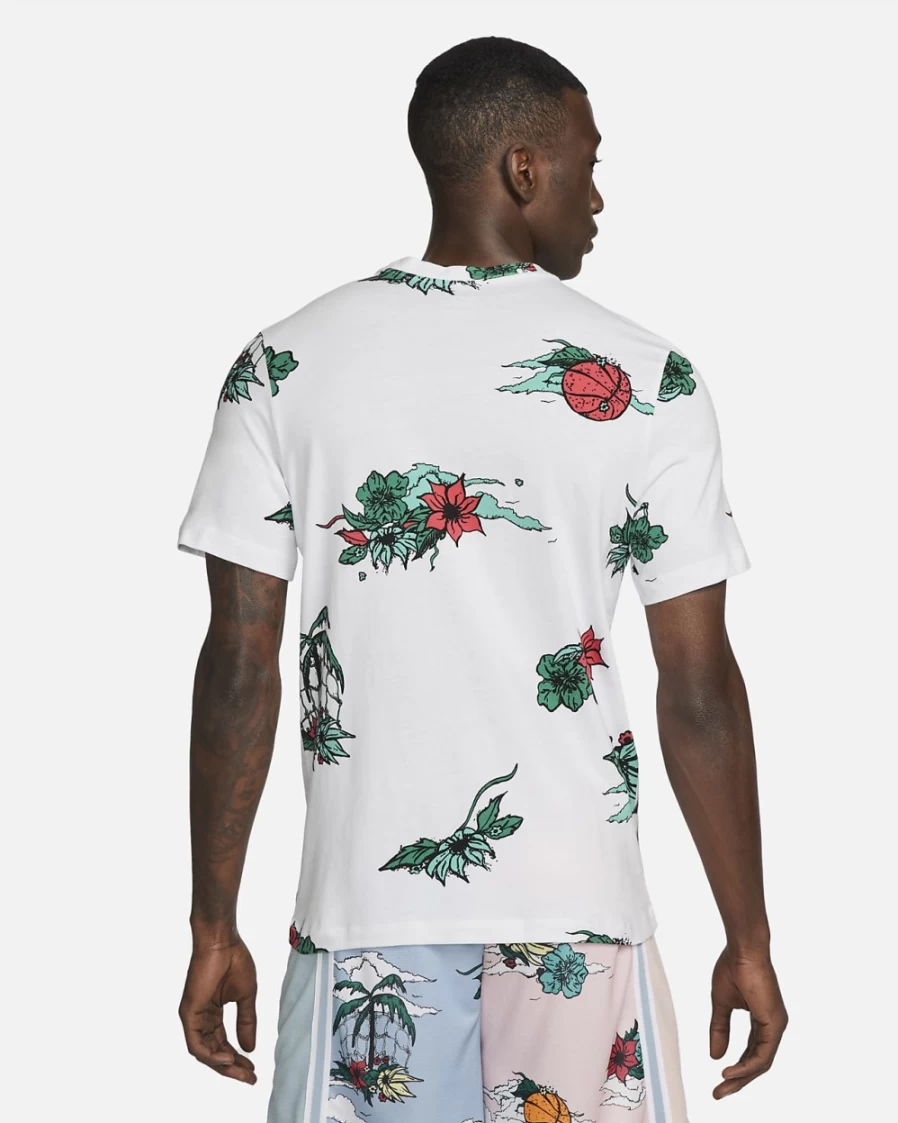 Nike Men's White Allover Print Basketball T-Shirt – Athletic Performance Tee