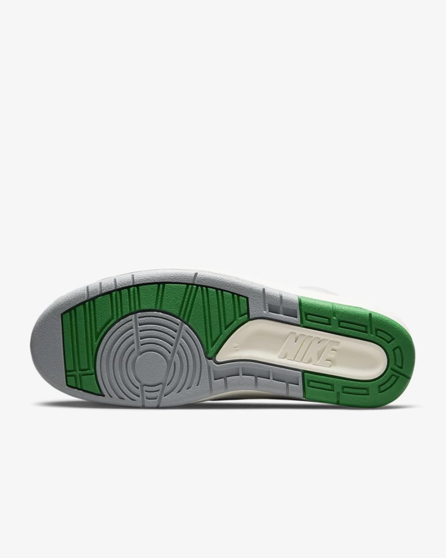 Nike Air Jordan 2 Retro Men's Basketball Shoes - White/Sail/Light Steel Grey/Lucky Green