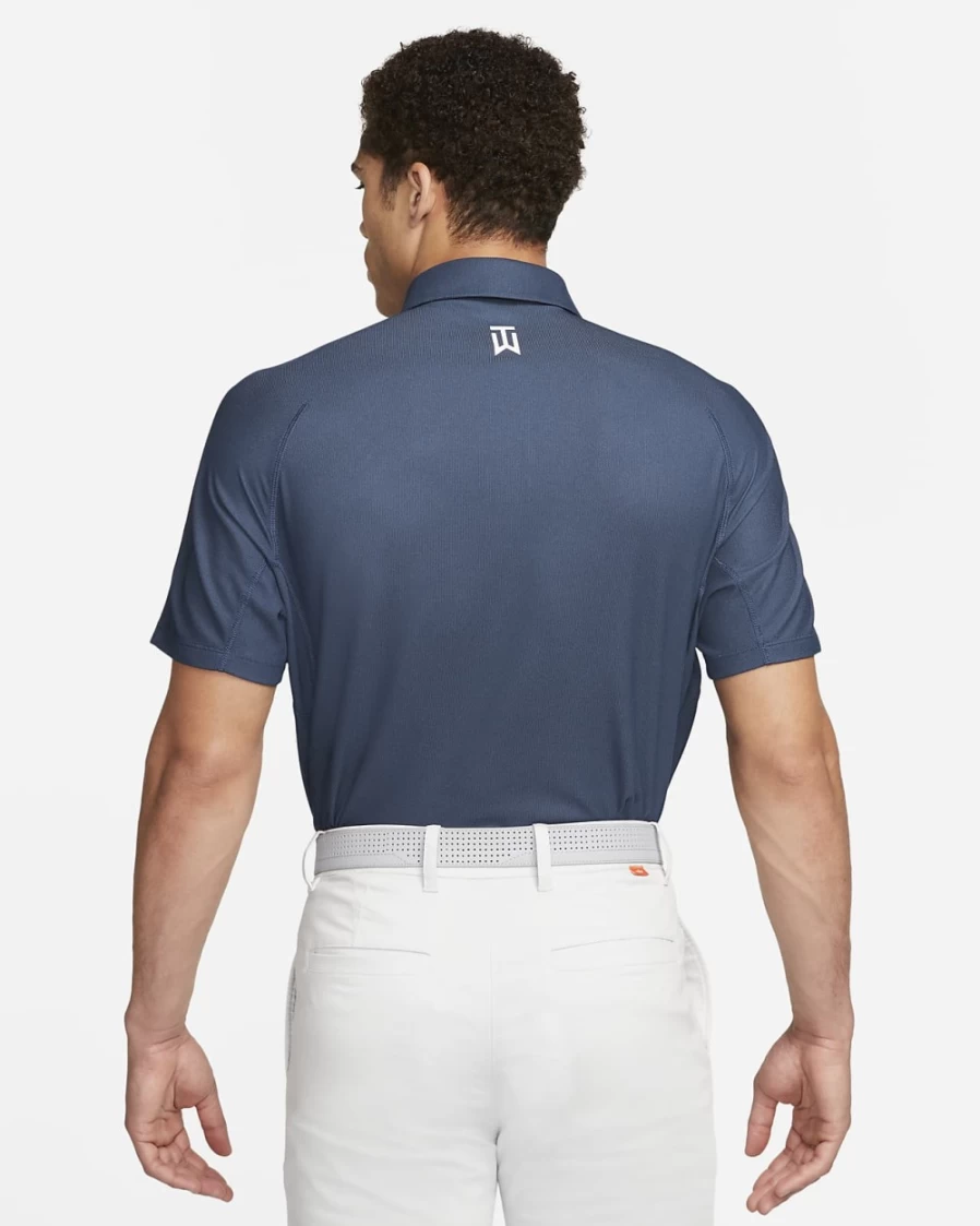 Nike Dri-FIT Tiger Woods Men's Golf Polo - Midnight Navy, Thunder Blue & White Performance Shirt