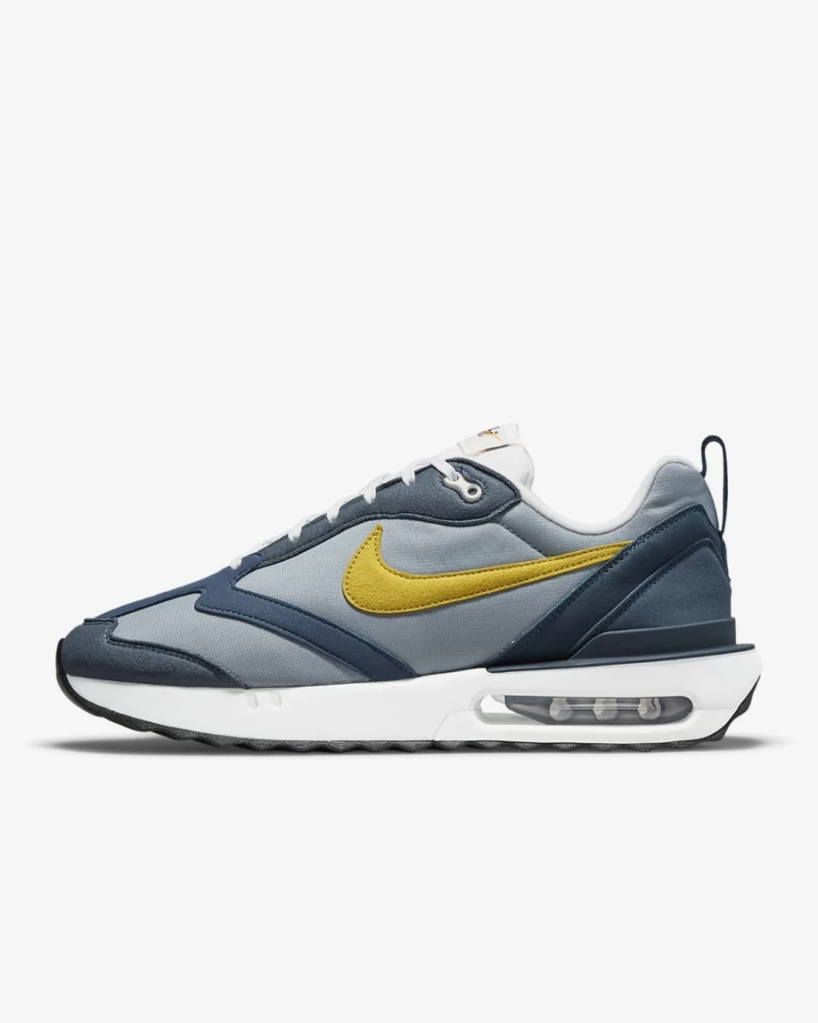 Nike Air Max Dawn Men's Running Shoes - Particle Grey/Armory Navy/Light Bone/Dark Citron