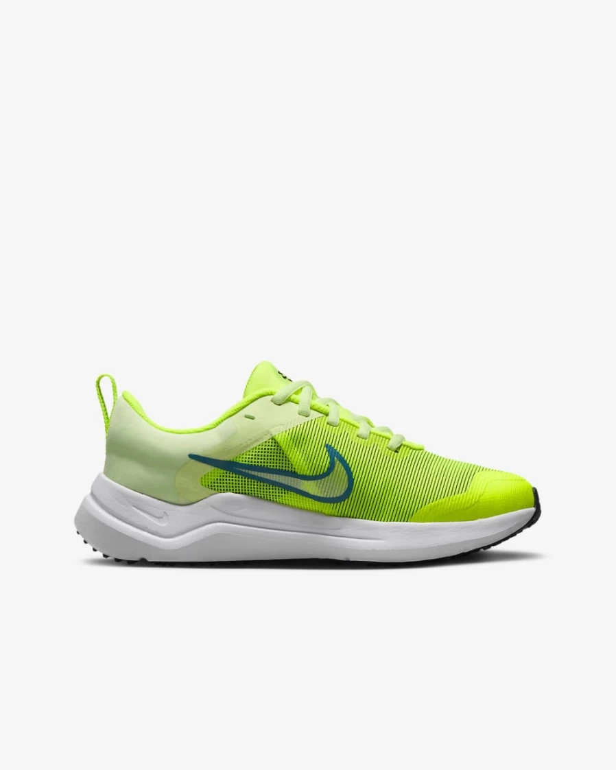 Nike Downshifter 12 Big Kids' Road Running Shoes for Boys & Girls - Volt/Barely Volt/Black/Bright Spruce
