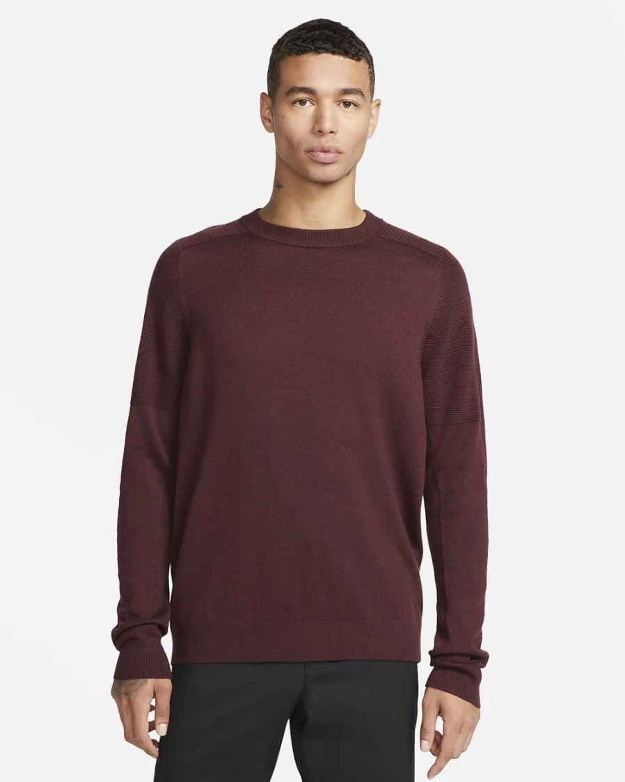 Nike Men's Burgundy Crush/Black Knit Golf Sweater – Tiger Woods Collection