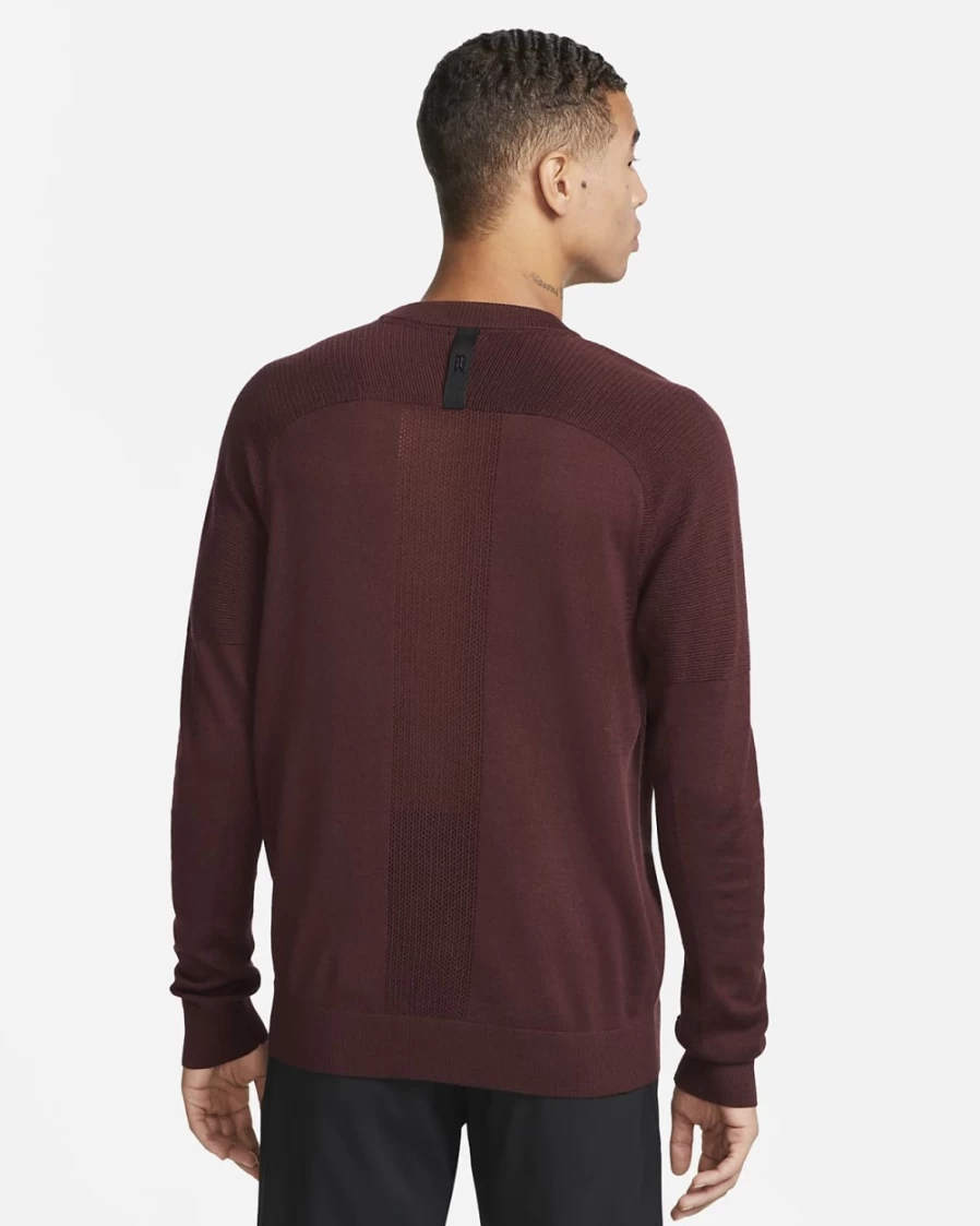 Nike Men's Burgundy Crush/Black Knit Golf Sweater – Tiger Woods Collection