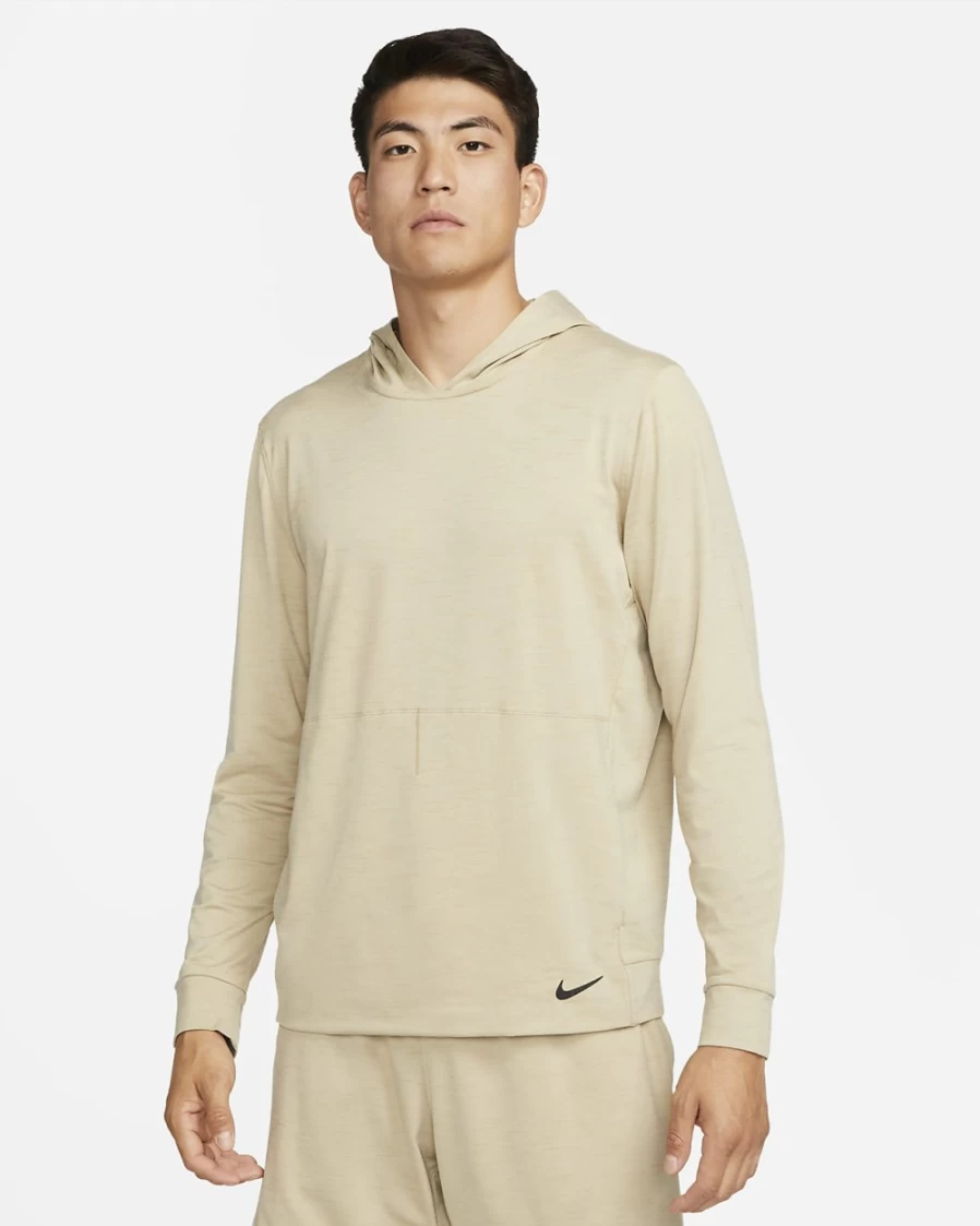 Nike Dri-FIT Men's Lightweight Yoga Hoodie - Light Bone, Limestone, Heather, Black