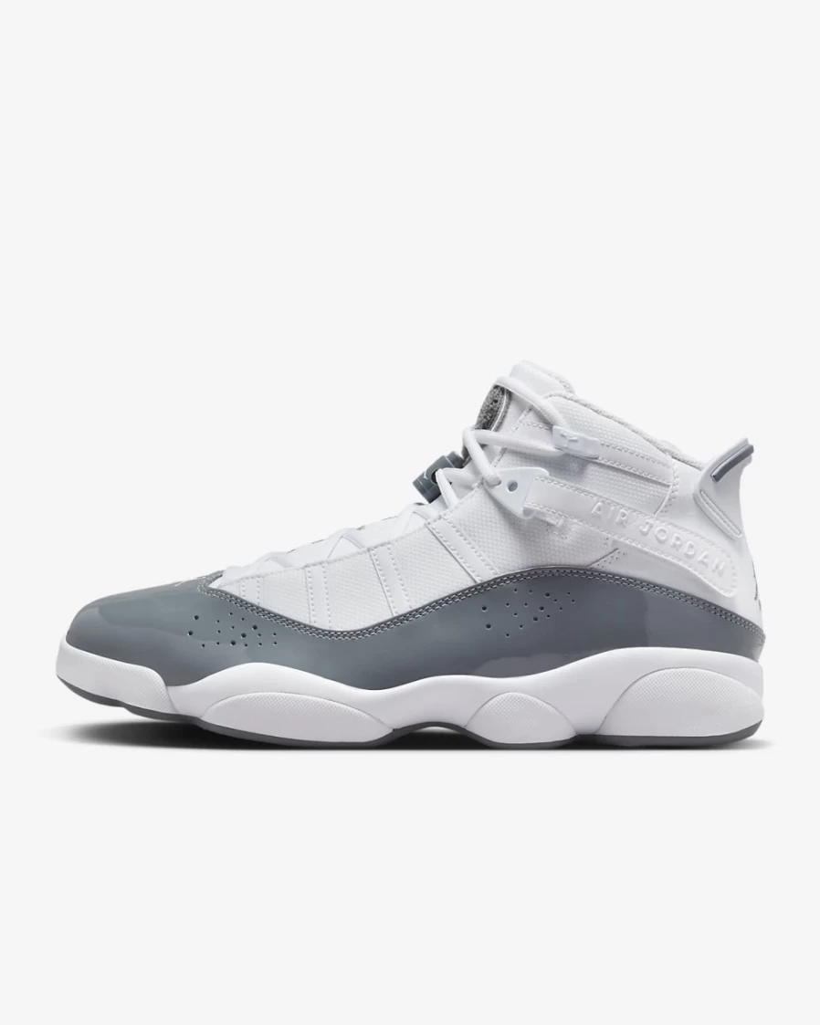 Nike Jordan 6 Rings Men's Shoes - White/White/Cool Grey Basketball Sneakers for Men
