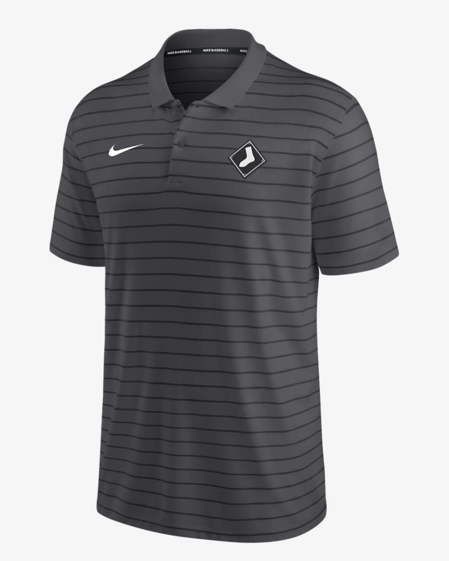 Nike Dri-FIT Men's Polo Shirt - Charcoal, MLB Chicago White Sox City Connect Striped Performance Top