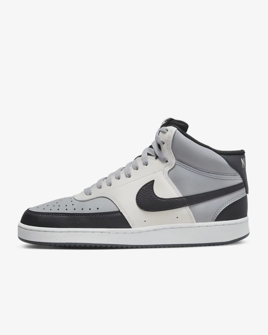Nike Court Vision Mid Next Nature Men's Shoes Light Smoke Grey Sail Black Basketball Sneakers