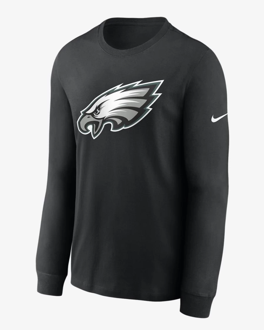 Nike NFL Philadelphia Eagles Men's Black Long-Sleeve T-Shirt with Primary Logo