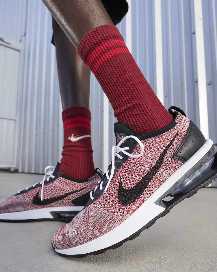 Nike Air Max Flyknit Racer Next Nature Men's Running Shoes - University Red/Wolf Grey/Black