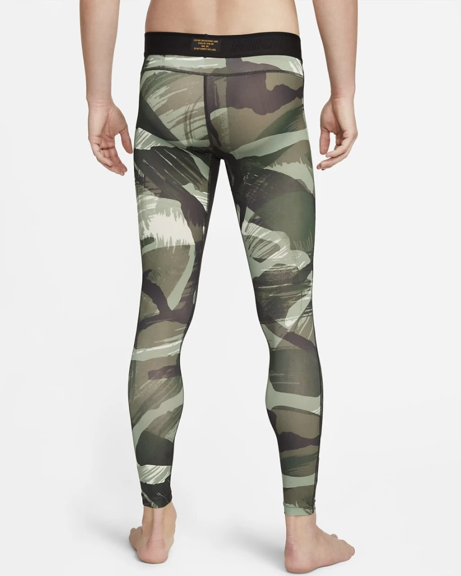 Nike Pro Dri-FIT Men's Training Tights - Oil Green, Velvet Brown & Coconut Milk Camo Print